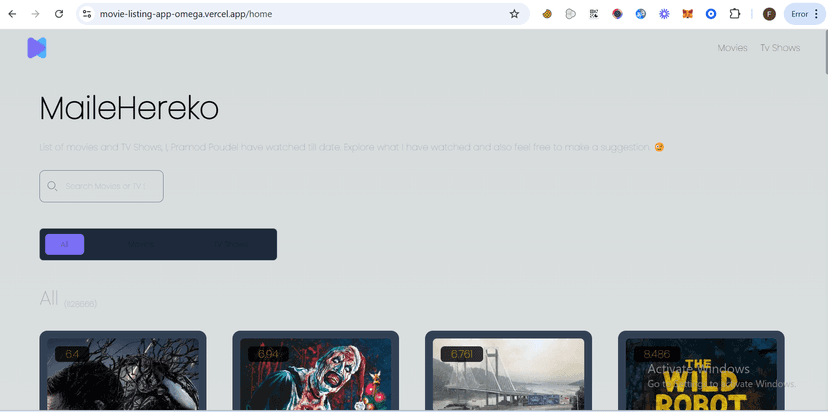 Movie Listing Web App